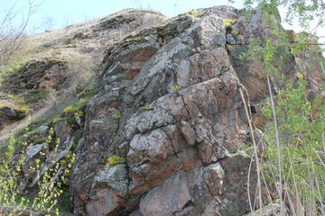 Huge gray granite rocks, national nature reserve.