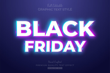 Naklejka na ściany i meble Black Friday Neon Editable Text Style Effect Premium