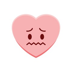 Heart character worrying