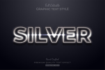 Silver Glow Editable Text Style Effect Premium
