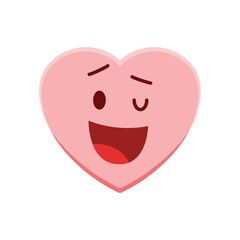 Heart character winking