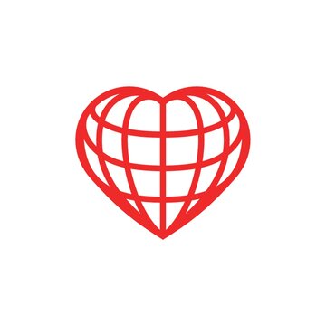 Earth grid in heart shape