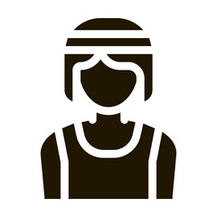 Female Athlete Sportsman glyph icon vector. Female Athlete Sportsman Sign. isolated symbol illustration