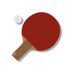 Table tennis racket and ball