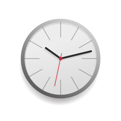 Wall clock face watch icon vector isolated, realistic time dial object