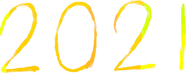 This is a illustration of Watercolor style New Years cards 2021 character with a brush