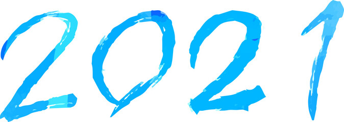 Obraz premium This is a illustration of Watercolor style New Years cards 2021 character with a brush