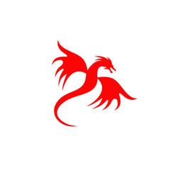 Dragon animal logo design template