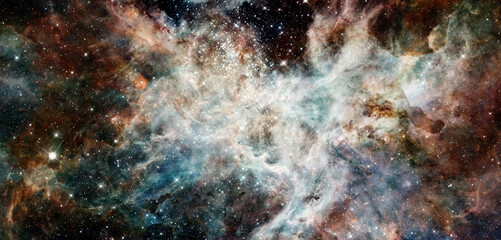 Nebula and stars in deep space. Elements of this image furnished by NASA