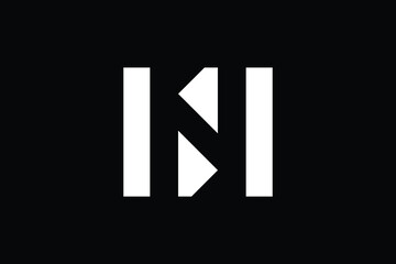Minimal Innovative Initial N logo and NN logo. Letter N NN creative elegant Monogram. Premium Business logo icon. White color on black background