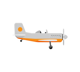Airplane flat vector isolated on color background