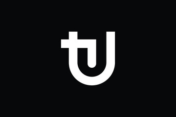 Obraz premium Minimal Innovative Initial TU logo and UT logo. Letter TU UT T U creative elegant Monogram. Premium Business logo icon. White color on black background