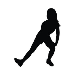 Healthy woman silhouette vector, person isolated in black and white.