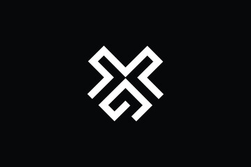 Minimal Innovative Initial XG logo and GX logo. Letter G X XG GX creative elegant Monogram. Premium Business logo icon. White color on black background