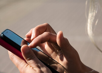 Calling by mobile phone.by mobile phone.