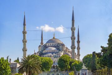 Fototapeta na wymiar View of Sultan Ahmed Mosque, Istanbul, Turkey