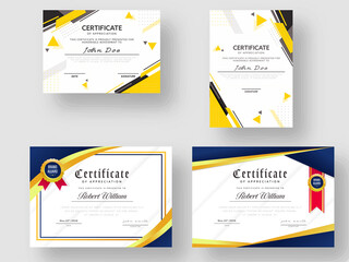 Certificate Of Appreciation Template Design in Four Options. © Abdul Qaiyoom