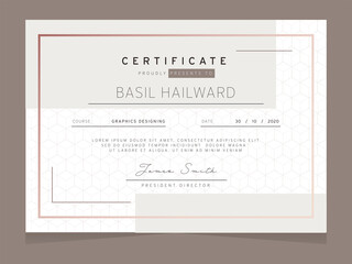 Certificate Proudly Presents Template Layout in White Color.