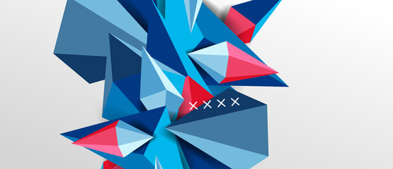 3d low poly abstract shape background vector illustration