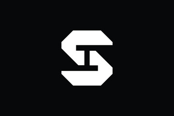 Minimal Innovative Initial SH logo and HS logo. Letter SH HS H S creative elegant Monogram. Premium Business logo icon. White color on black background