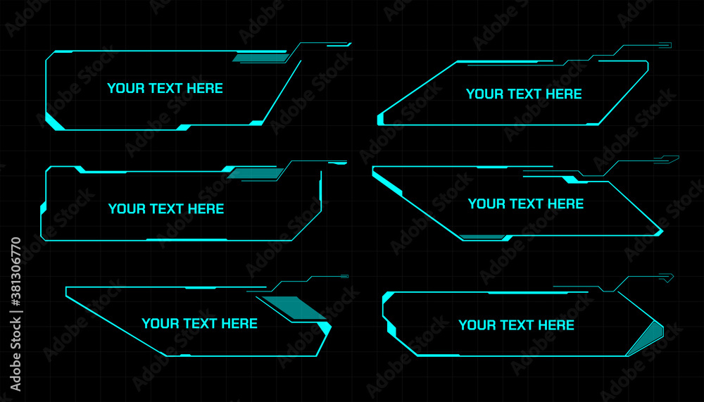 Leinwandbilder hud futuristic callouts element template for infographic content vector. green sci fi abstract digit