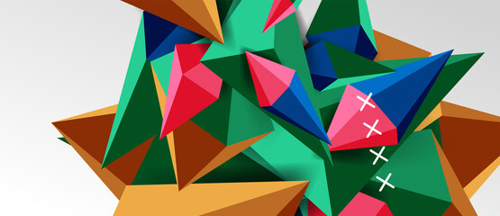 3d low poly abstract shape background vector illustration