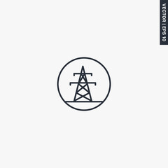Electric tower, linear style sign for mobile concept and web design