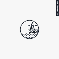 Hydro power station, linear style sign for mobile concept and web design