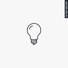 Light bulb, linear style sign for mobile concept and web design