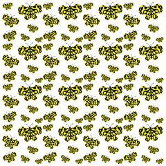 Vector illustration
Seamless pattern
Yellow black butterfly
On a white background