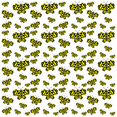 Vector illustration
Seamless pattern
Yellow black butterfly
On a white background