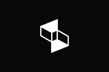Minimal 3D Innovative Initial S logo and SS logo. Letter S SS creative elegant Monogram. Premium Business logo icon. White color on black background