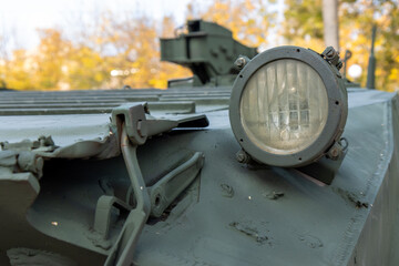 Front headlight of Soviet Russian infantry fighting vehicle