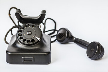 Old retro phone, isolated in white background