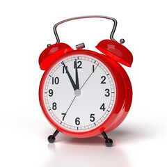Abstract alarm clock on white background. 3D rendering..