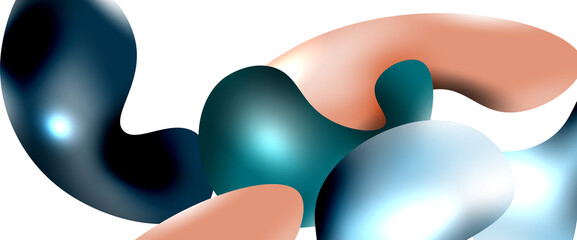 Bubbles abstract background. Liquid splashes on white vector template