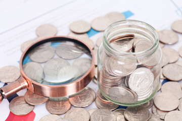 Concept scene of financial savings related still life