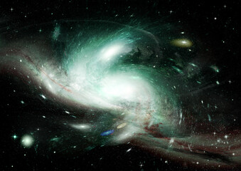 Obraz premium Stars, dust and gas nebula in a far galaxy