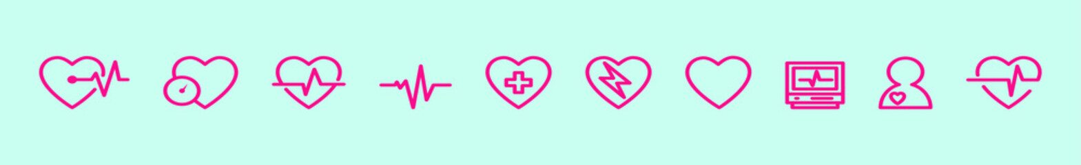 Obraz premium set of healthcare and medical cartoon icon design template with various models. vector illustration isolated on blue background