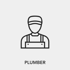 plumber icon vector. Linear style sign for mobile concept and web design. plumber symbol illustration. Pixel vector graphics - Vector.	