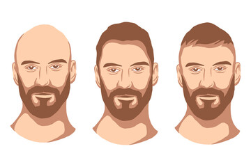 Avatar of Men with Three Different Hairstyles