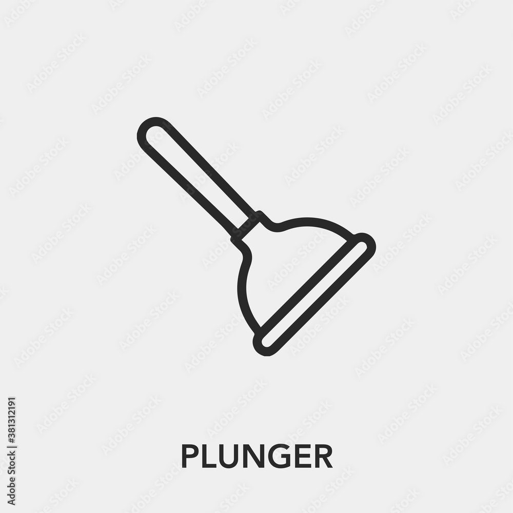 Poster plunger icon vector. linear style sign for mobile concept and web design. plunger symbol illustratio