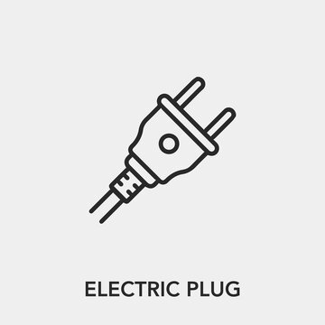 electric plug icon vector. Linear style sign for mobile concept and web design. electric plug symbol illustration. Pixel vector graphics - Vector.	