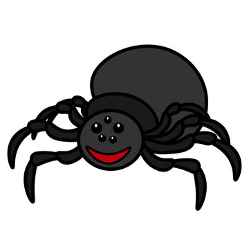 A kind and funny spider for Halloween. Vector illustration on the theme of the holiday.