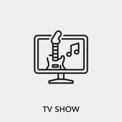 tv show icon vector. Linear style sign for mobile concept and web design. tv show symbol illustration. Pixel vector graphics - Vector.	