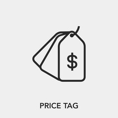 price tag icon vector. Linear style sign for mobile concept and web design. label symbol illustration. Pixel vector graphics - Vector.	