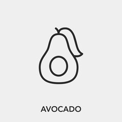 avocado icon vector. Linear style sign for mobile concept and web design. avocado symbol illustration. Pixel vector graphics - Vector.	