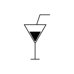 Glass line icon, icon for celebration holiday. Design template vector