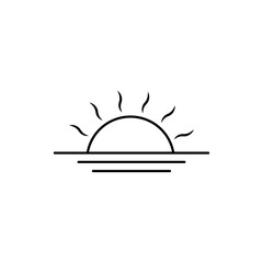Sunrise and sunset line icon. icon for holiday. Design template vector