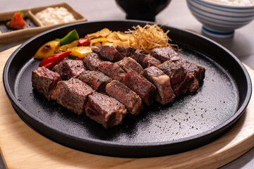 sliced grilled cube beef